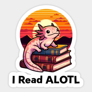 Kawaii Axolotl Book Lover Gifts Sticker